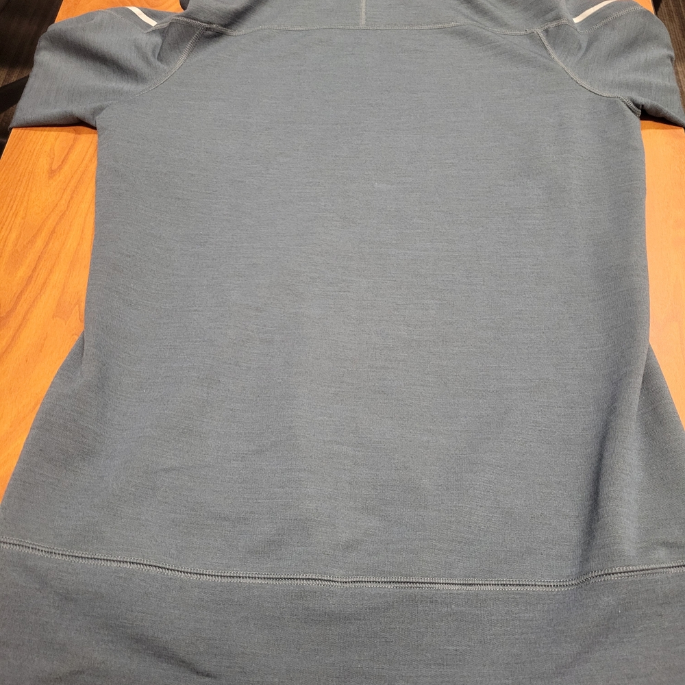 Nike Dri-Fit Blue Polyester and Wool Blend Cowl Neck Drawstring Hoodie Size M - Picture 6 of 14